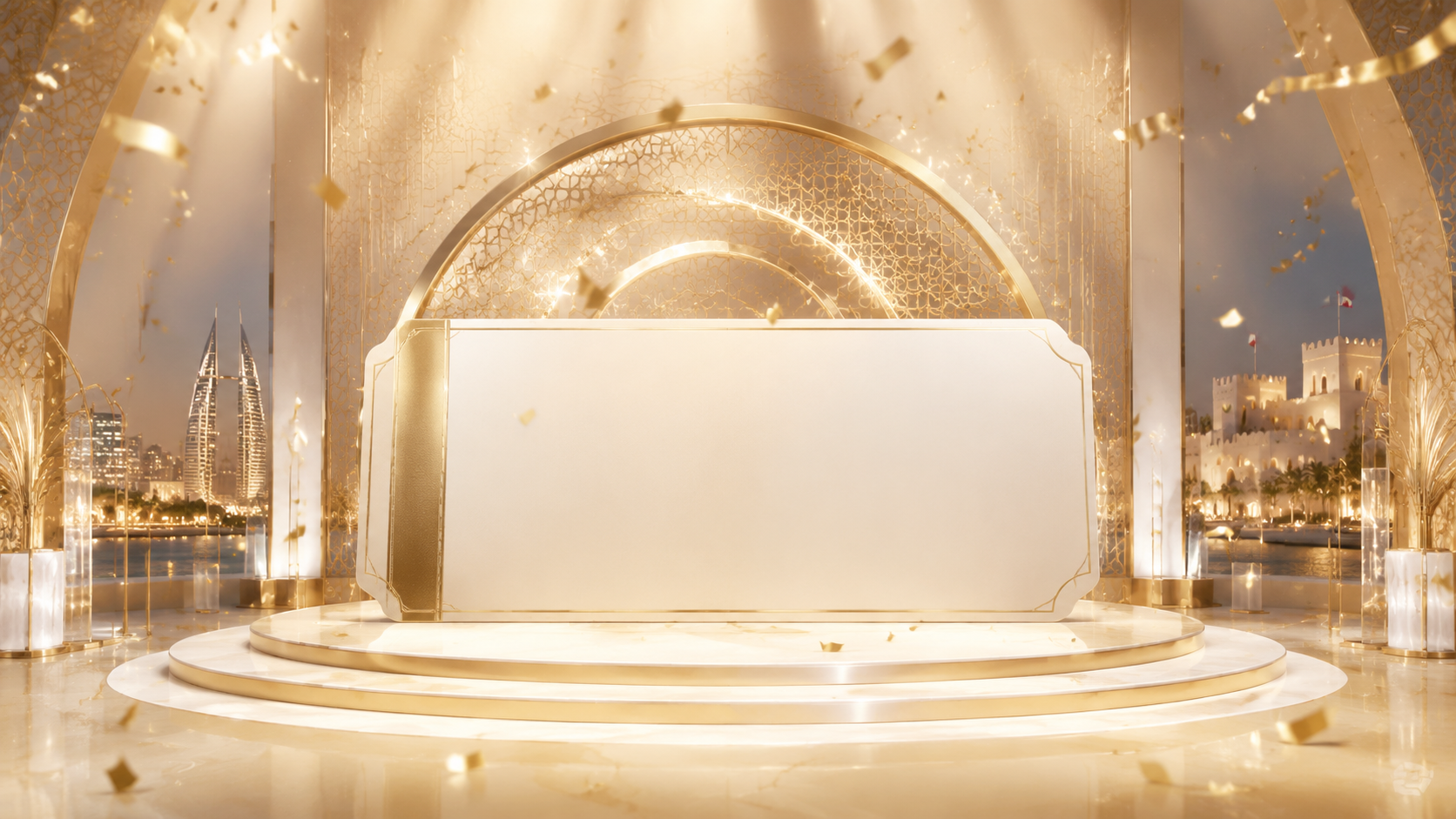 Golden prize celebration visualization